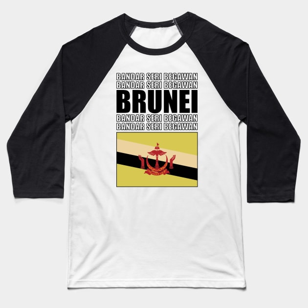 Flag of Brunei Baseball T-Shirt by KewaleeTee